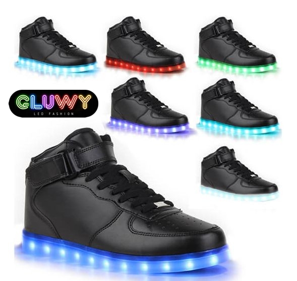 LED ანათებს შავი ჩექმები sneakers