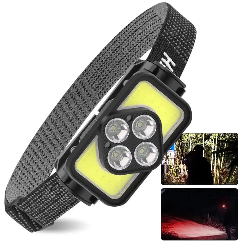 LED Headlamp - თავსაბურავი ძლიერი LED-ებით (თეთრი + წითელი)