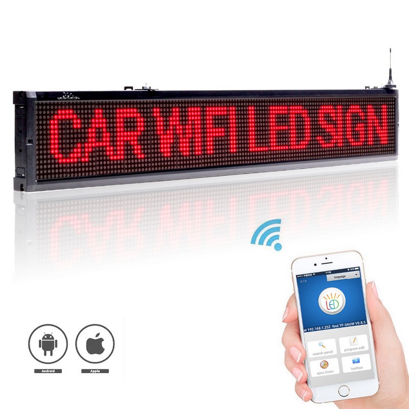 WiFi LED დისპლეი ბიზნესისთვის, წითელი, 101 სმ