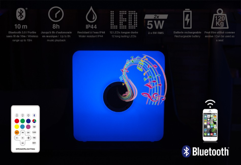 bluetooth მანათობელი LED ბაღის დინამიკი